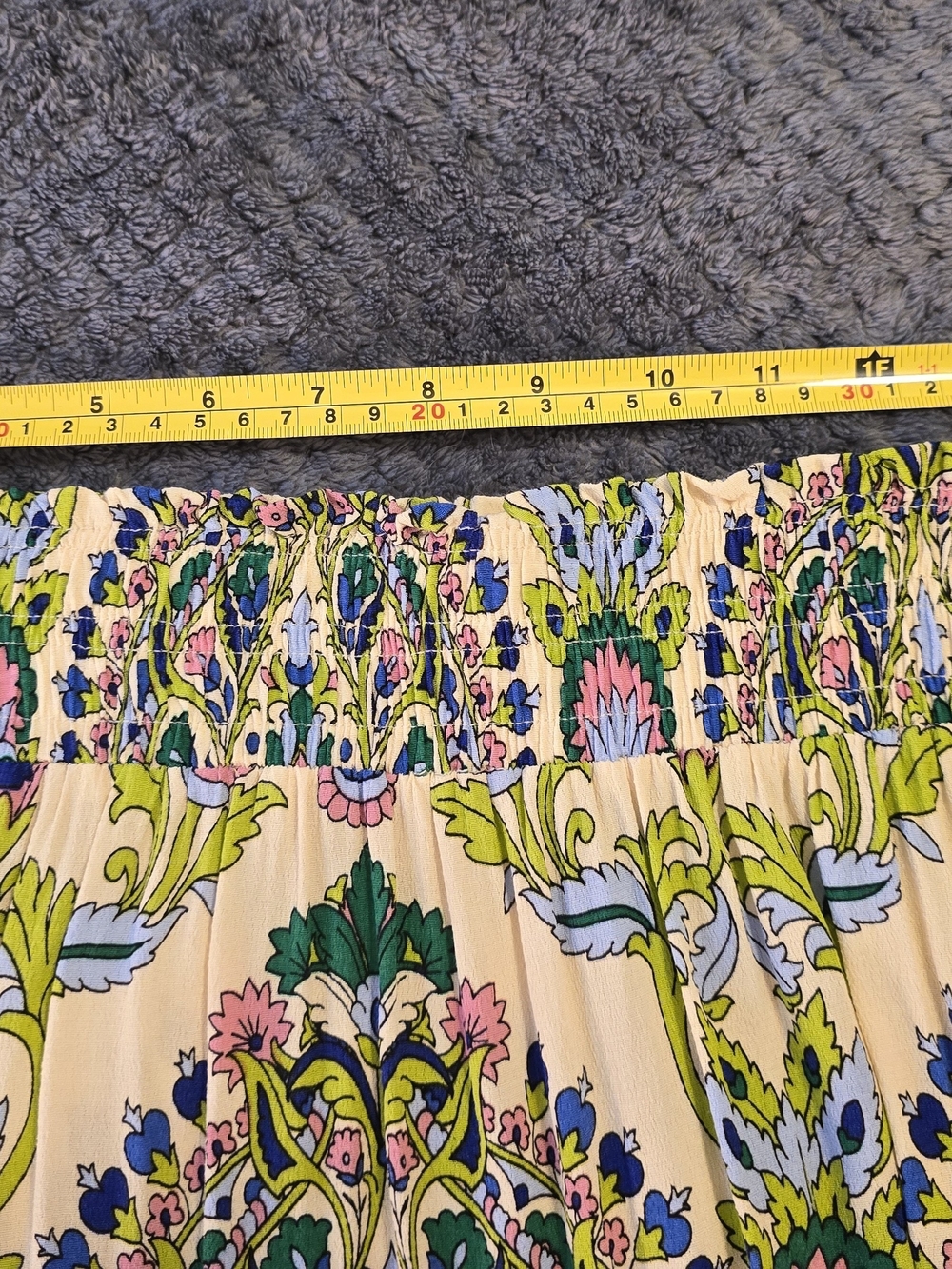 Farmers Market Floral Paisley Maxi Skirt - Large Attached Waist Tie PRETTY! - Picture 3 of 6